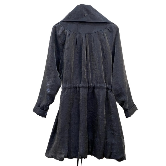 SAMUEL DONG Shimmer Bluish Gray Cinched Waist Bubble Coat Jacket Size L - Picture 6 of 16